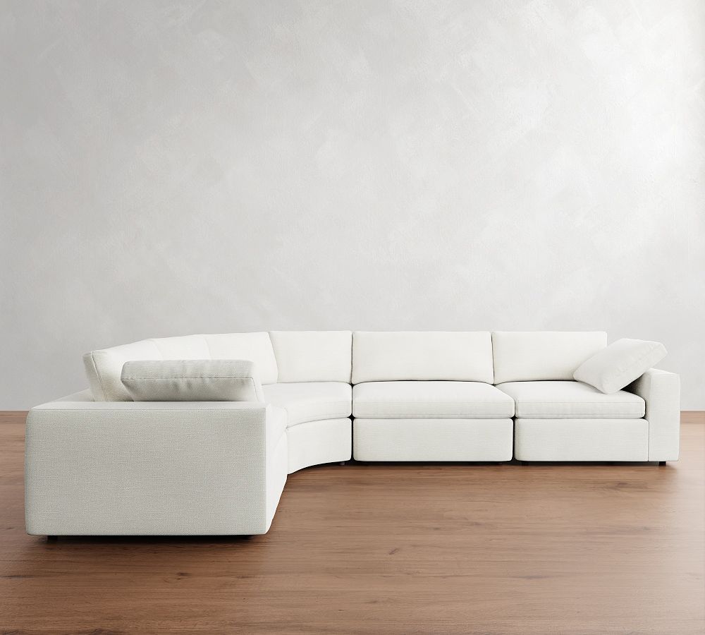 Dream Square Arm 4-Piece Curved Wedge Sectional (137&quot;)
