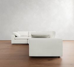 Dream Square Arm 4-Piece Curved Wedge Sectional (137&quot;)