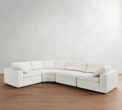 Dream Square Arm 4-Piece Curved Wedge Sectional (137&quot;)