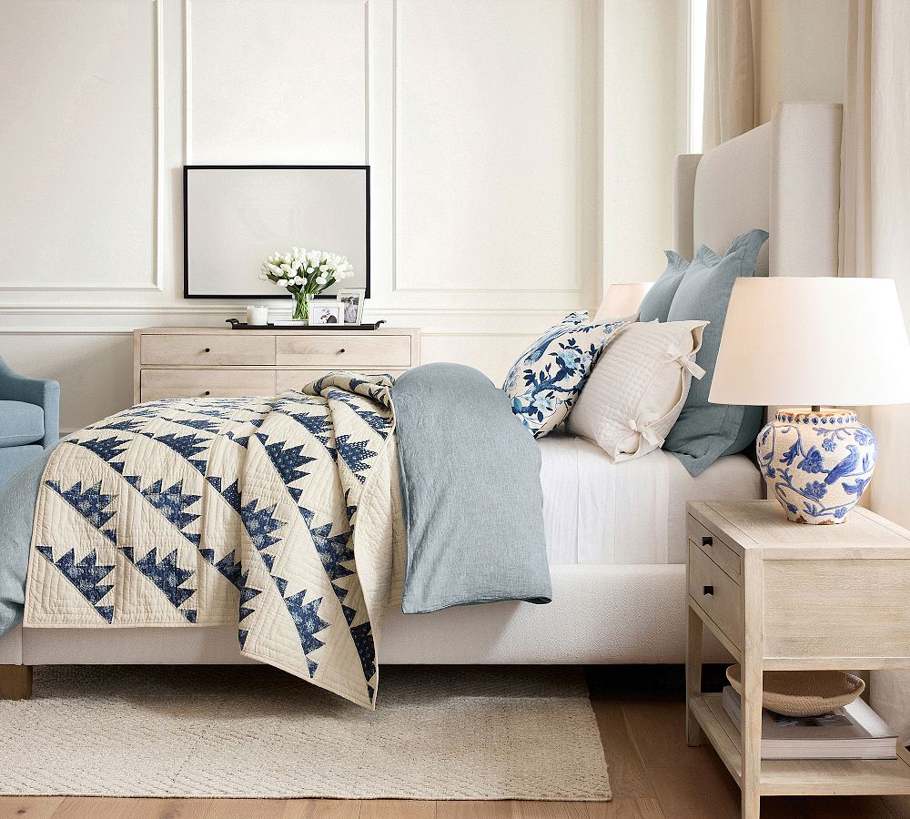 Harper Non-Tufted Upholstered Bed | Pottery Barn