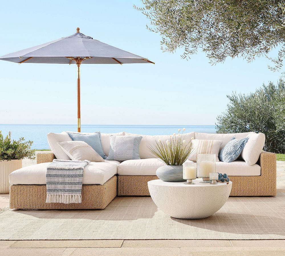 Kostas Wicker 4-Piece Outdoor Sectional (129") | Durable & Stylish