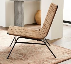 Shay Woven Leather Accent Chair