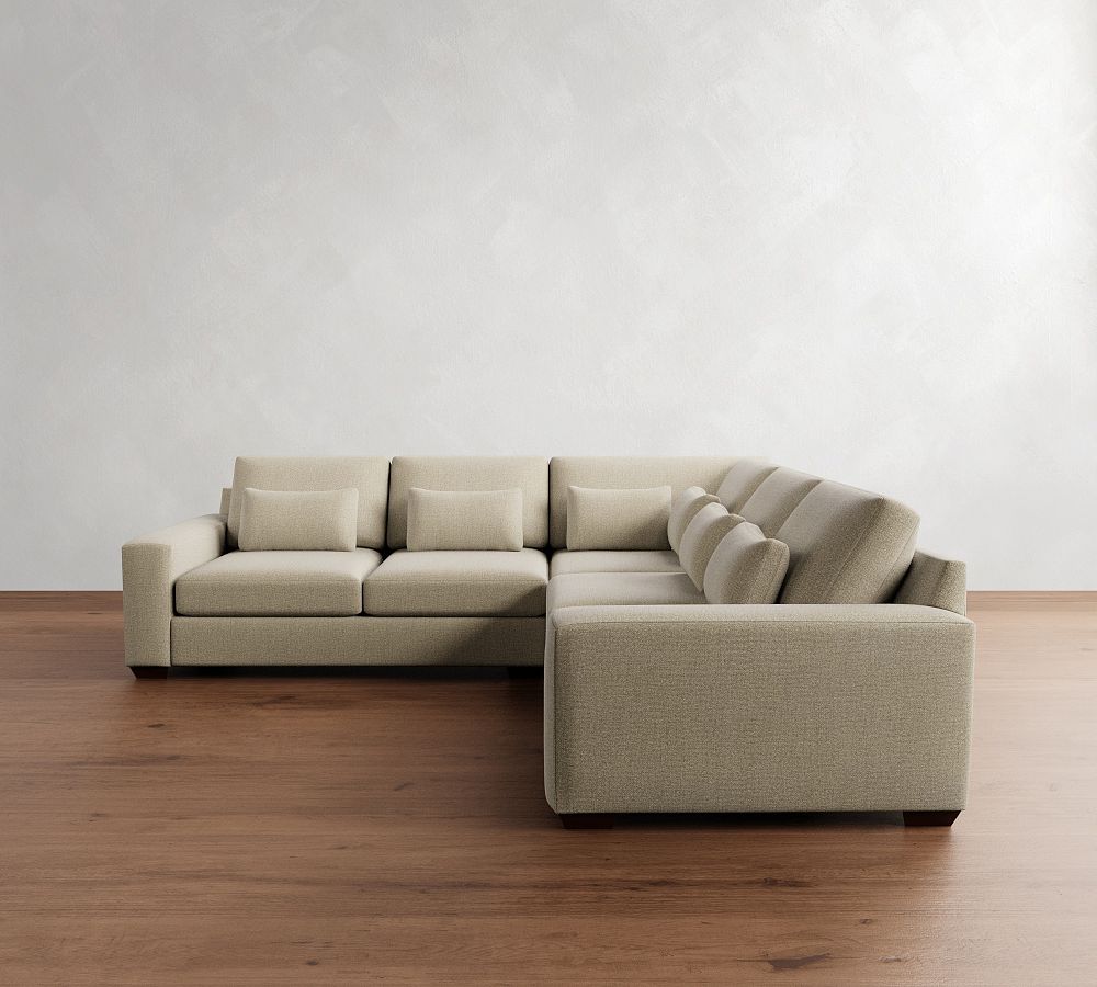 Big Sur Square Arm Deep Seat 3-Piece L-Shaped Sectional (120&quot;)