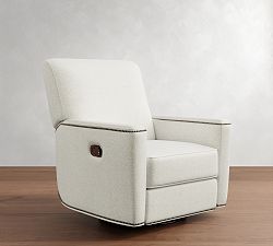 Irving Square Arm Manual &amp; Power Swivel Glider Recliner