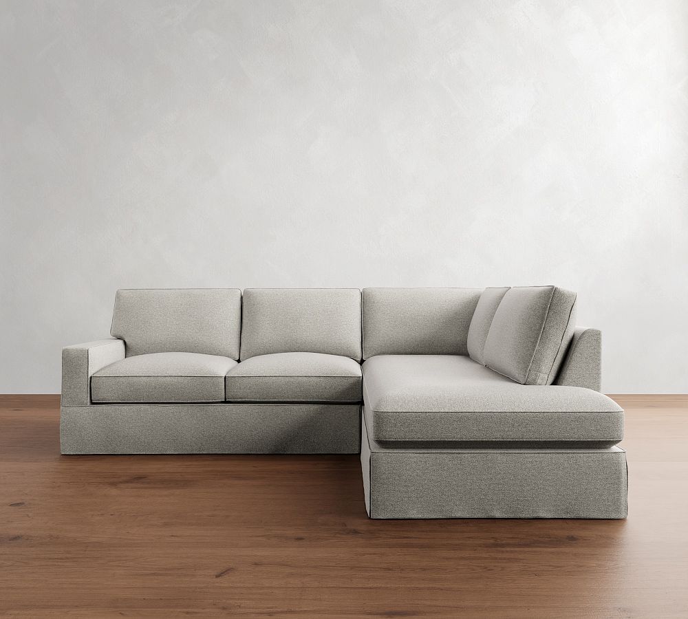 PB Comfort Square Arm Slipcovered Return Bumper Sectional (121&quot;)