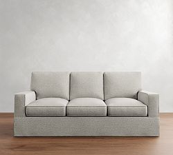 PB Comfort Square Arm Slipcovered Sleeper Sofa with Memory Foam Mattress (74&quot;&ndash;87&quot;)