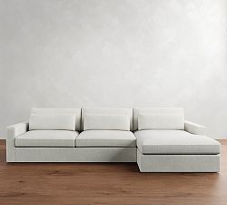 Westwood Square Arm Deep Seat Chaise Sectional (130&quot;&ndash;136&quot;)