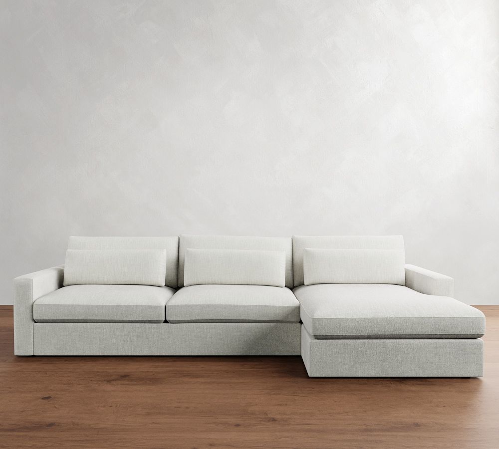 Westwood Square Arm Deep Seat Chaise Sectional (130&quot;&ndash;136&quot;)