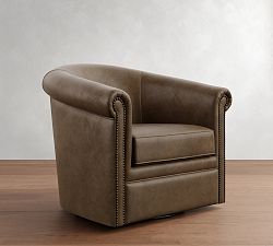 Cyrus Leather Swivel Chair