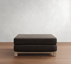 Jake Leather Seadrift Wood Base Sectional Ottoman