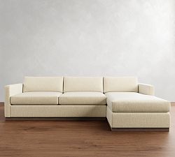 Carmel Slim Arm Wood Base Chaise Sectional (107&quot;&ndash;129&quot;)