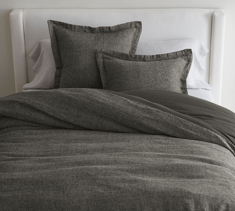 European Flax Linen Waffle Duvet Cover