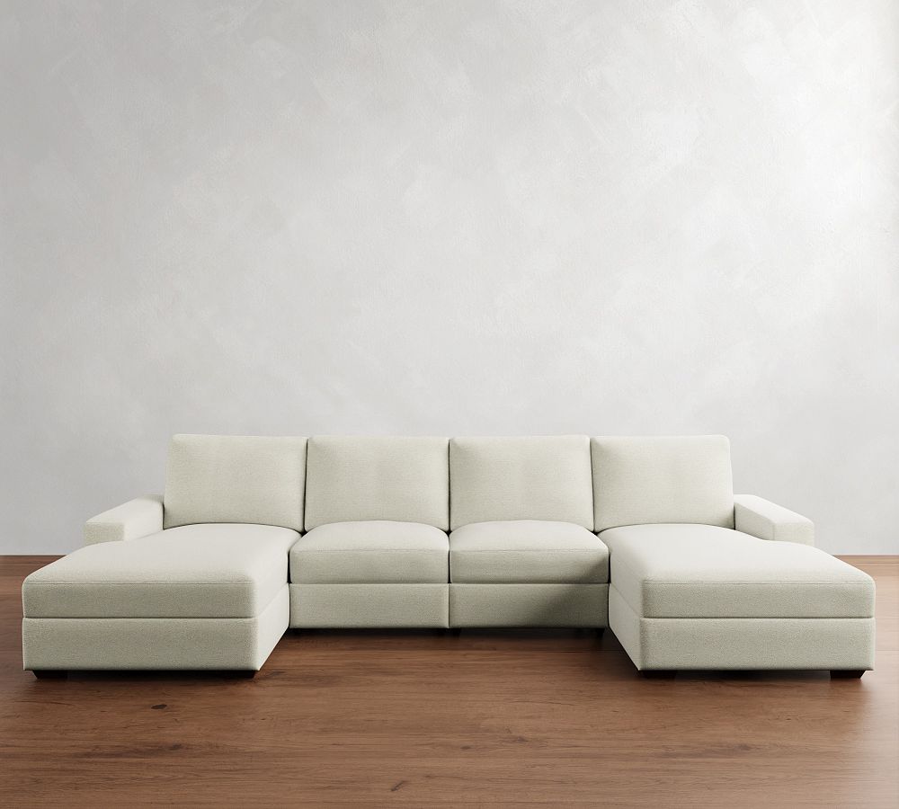 Big Sur Square Arm Power Reclining Double Chaise Sectional (146&quot;170&quot;)