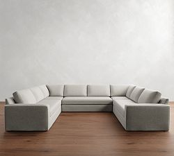 Big Sur Square Arm Slipcovered U-Shaped Sectional (145&quot;)