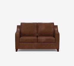 Cameron Slope Arm Leather Sofa (62&quot;&ndash;97&quot;)