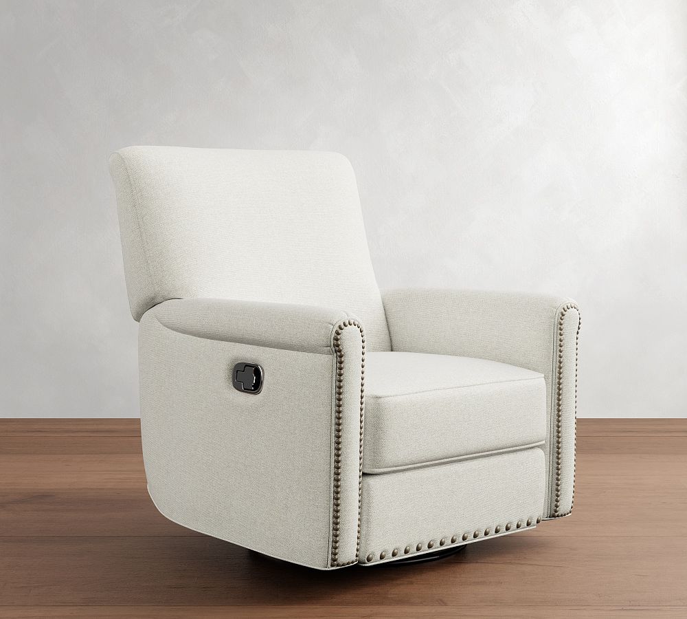 Irving Roll Arm Manual &amp; Power Swivel Glider Recliner