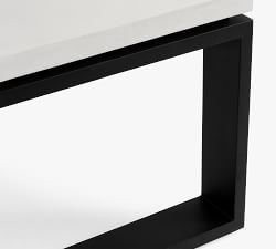 Malibu Metal &amp; Concrete Narrow Outdoor Coffee Table (65&quot;)