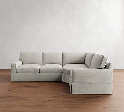PB Comfort Square Arm Slipcovered 3-Piece Wedge Sectional (114&quot;)