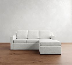 Cameron Slope Arm Slipcovered Chaise Sectional (96&quot;)