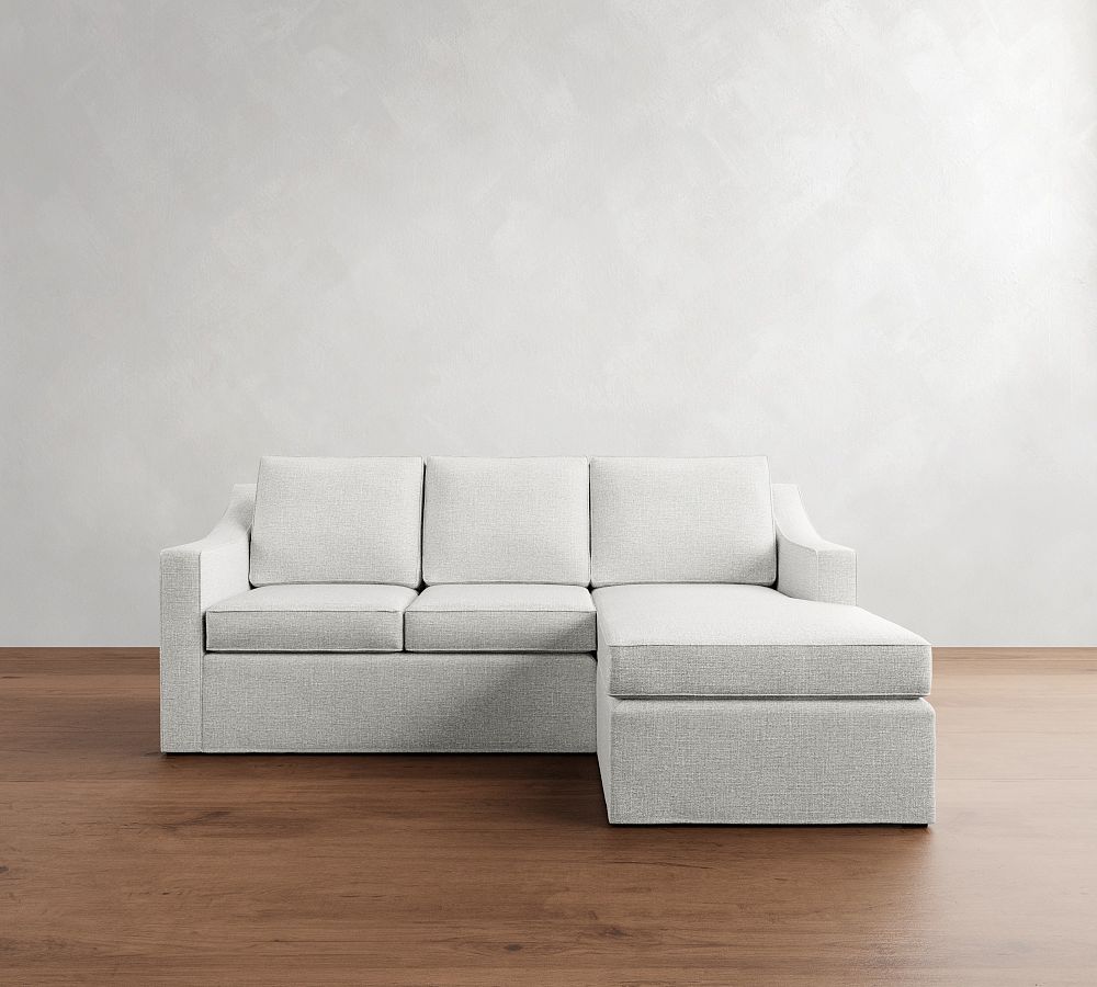Cameron Slope Arm Slipcovered Chaise Sectional (96&quot;)
