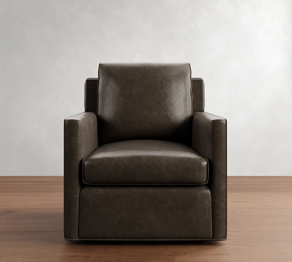 Duncan Leather Swivel Glider