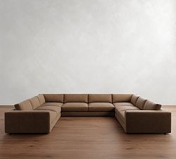 Carmel Lounge Leather U-Shaped Sectional (154&quot;)