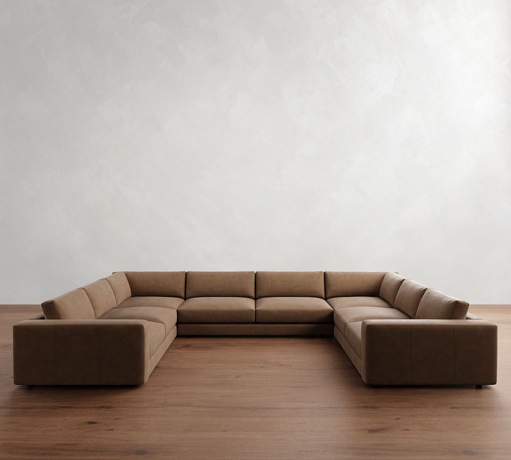 Carmel Lounge Leather U-Shaped Sectional (154&quot;)