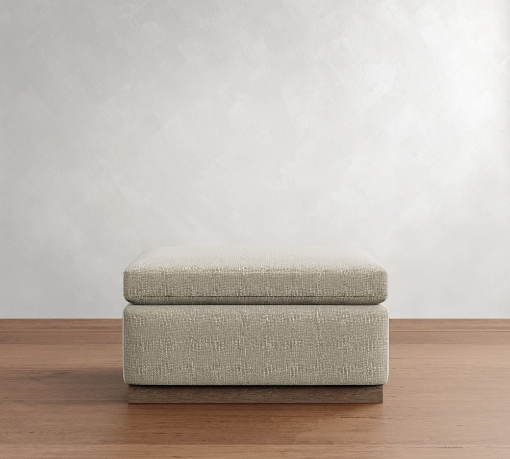 Dream Wide Arm Wood Base Ottoman