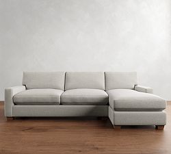 PB Comfort Modern Square Arm Chaise Sectional (100&quot;-126&quot;)