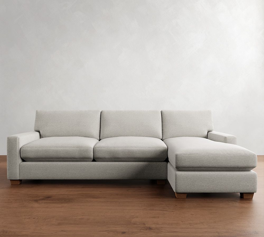 PB Comfort Modern Square Arm Chaise Sectional (100&quot;-126&quot;)