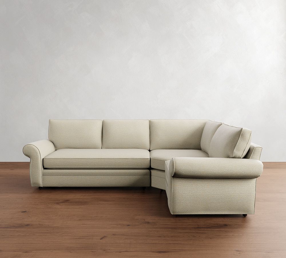 Pearce Roll Arm 3-Piece Wedge Sectional (122&quot;&ndash;130&quot;)