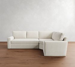 Pearce Square Arm Slipcovered 3-Piece Wedge Sectional (118&quot;&ndash;126.5&quot;)