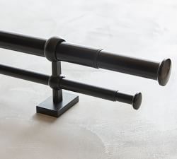 Standard Double Curtain Rod &amp; Wall Bracket