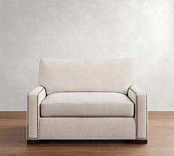 Turner Square Arm Twin Sleeper Sofa with Memory Foam Mattress (55&quot;)