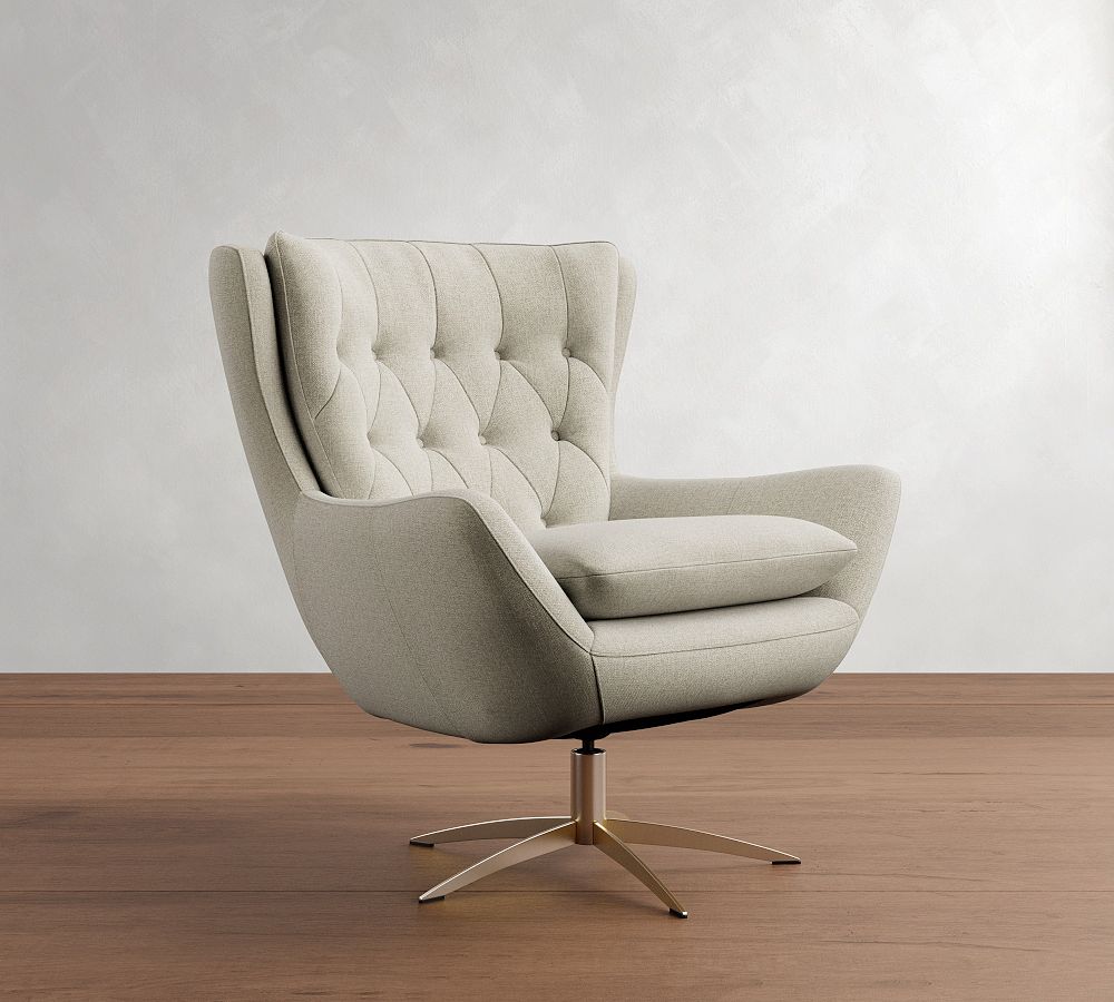 Wells Tufted Petite Swivel Chair