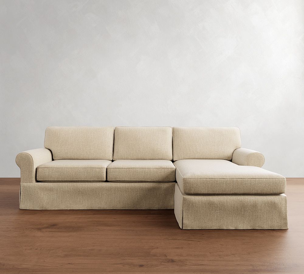 Buchanan Roll Arm Slipcovered Chaise Sectional (94&quot;&ndash;110&quot;)