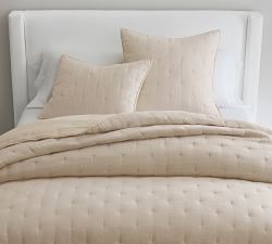 Open Box: Belgian Flax Linen Waffle Quilted Sham
