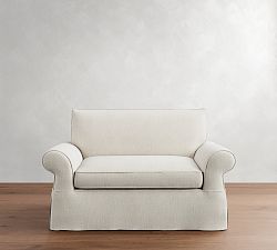 Pearce Roll Arm Slipcovered Twin Sleeper Sofa with Memory Foam Mattress (64&quot;)