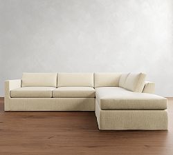 Carmel Slim Arm Slipcovered Return Bumper Sectional (110&quot;&ndash;122&quot;)