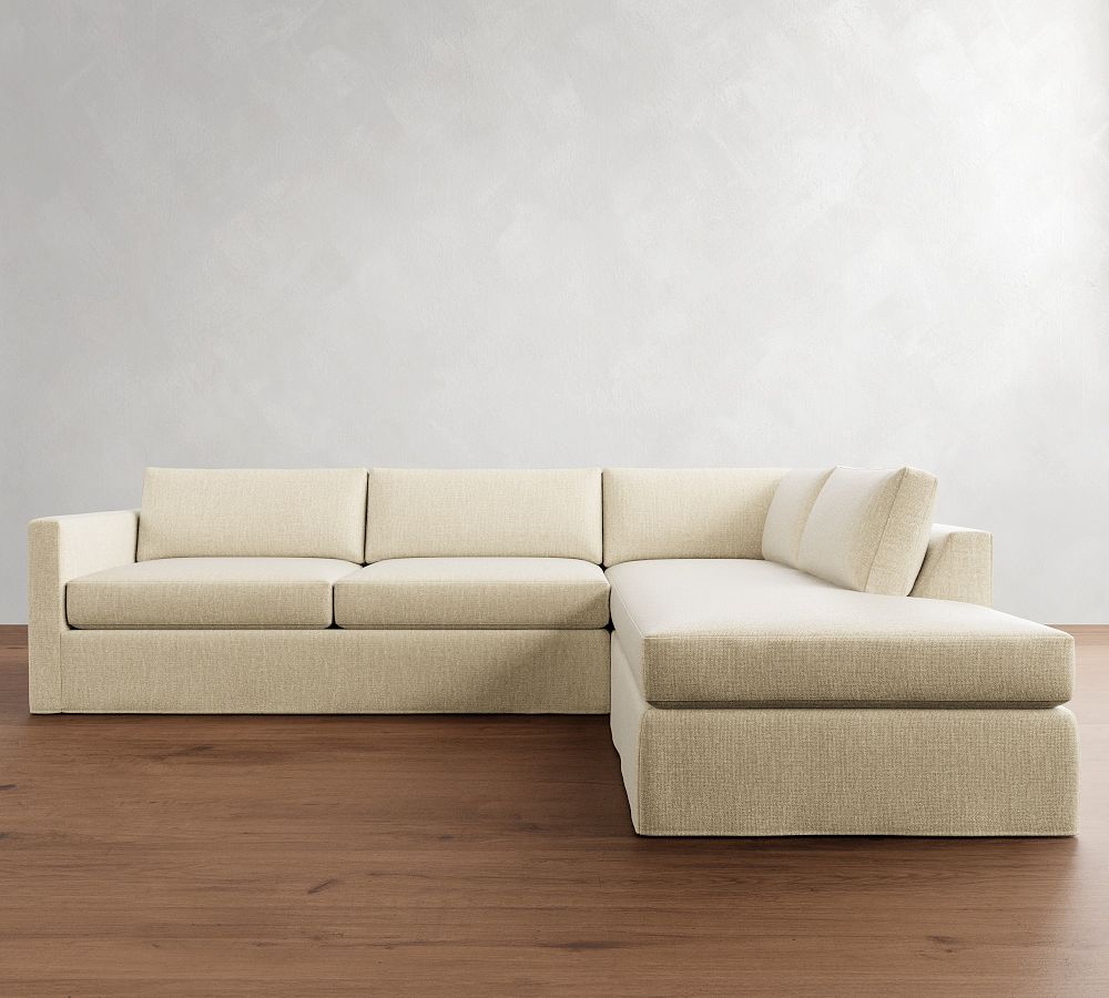 Carmel Slim Arm Slipcovered Return Bumper Sectional (110&quot;&ndash;122&quot;)