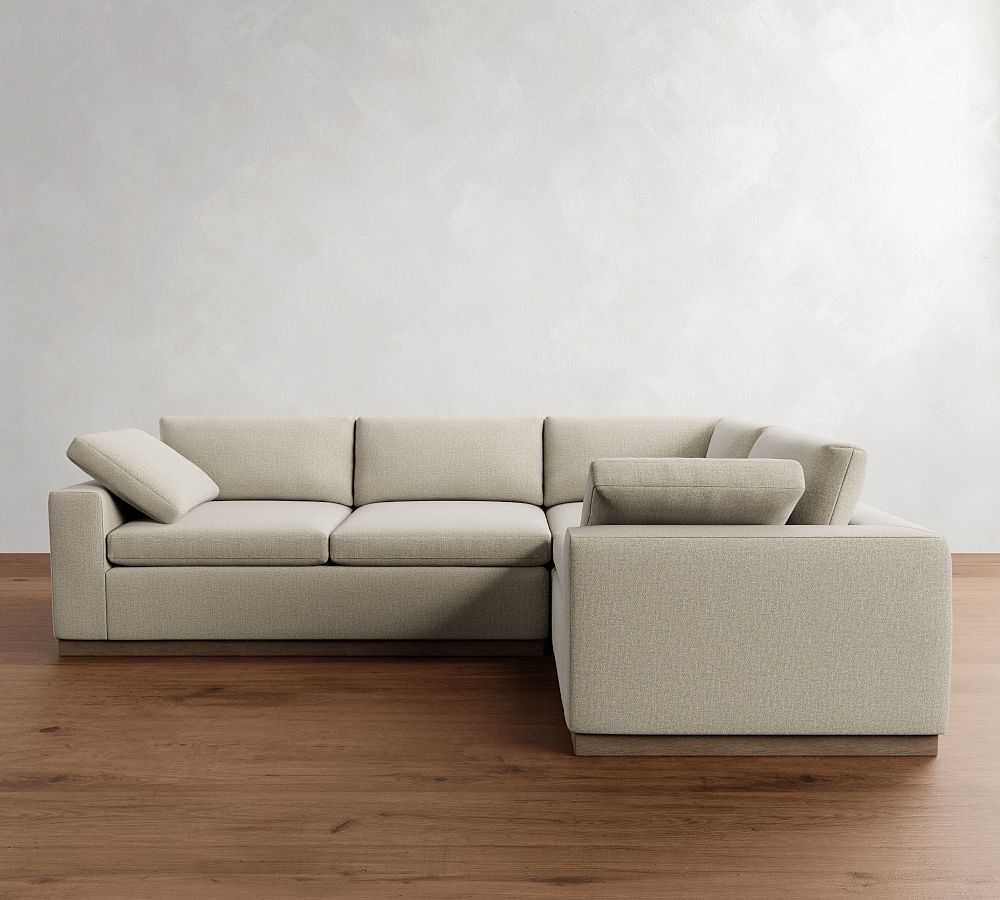 Dream Wide Arm Wood Base 3-Piece Sectional (120&quot;)
