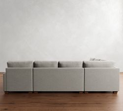 PB Comfort Modern Square Arm L-Shaped Chaise Sectional (134&quot;)