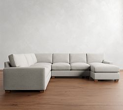 PB Comfort Modern Square Arm L-Shaped Chaise Sectional (134&quot;)