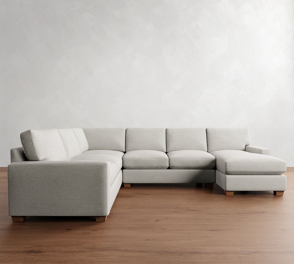 PB Comfort Modern Square Arm L-Shaped Chaise Sectional (134&quot;)