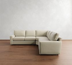 Pearce Square Arm 3-Piece L-Shaped Wedge Sleeper Sectional (121&quot;)