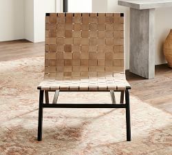 Shay Woven Leather Accent Chair