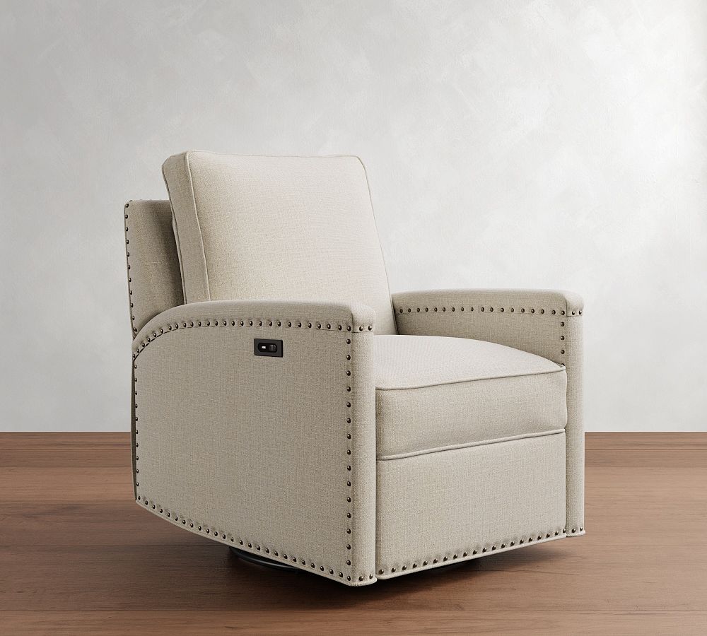 Tyler Square Arm Manual &amp; Power Swivel Glider Recliner