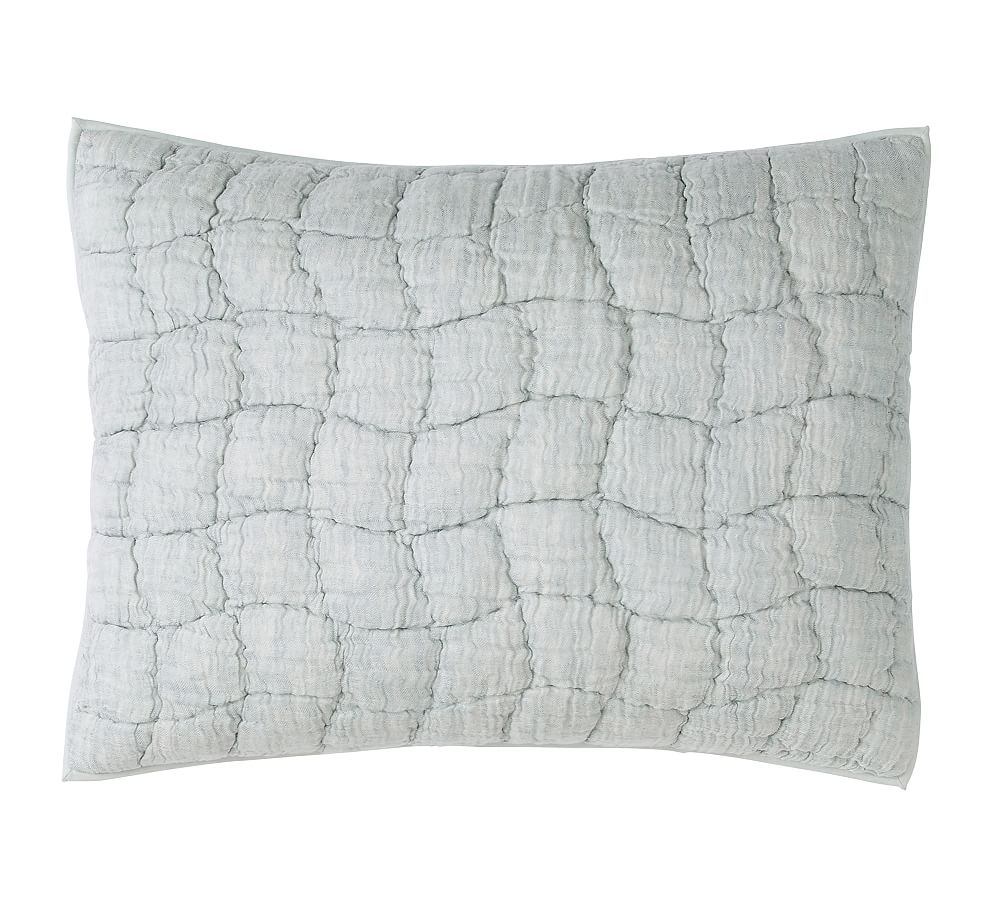 Chambray Cotton Linen Quilted Standard Sham