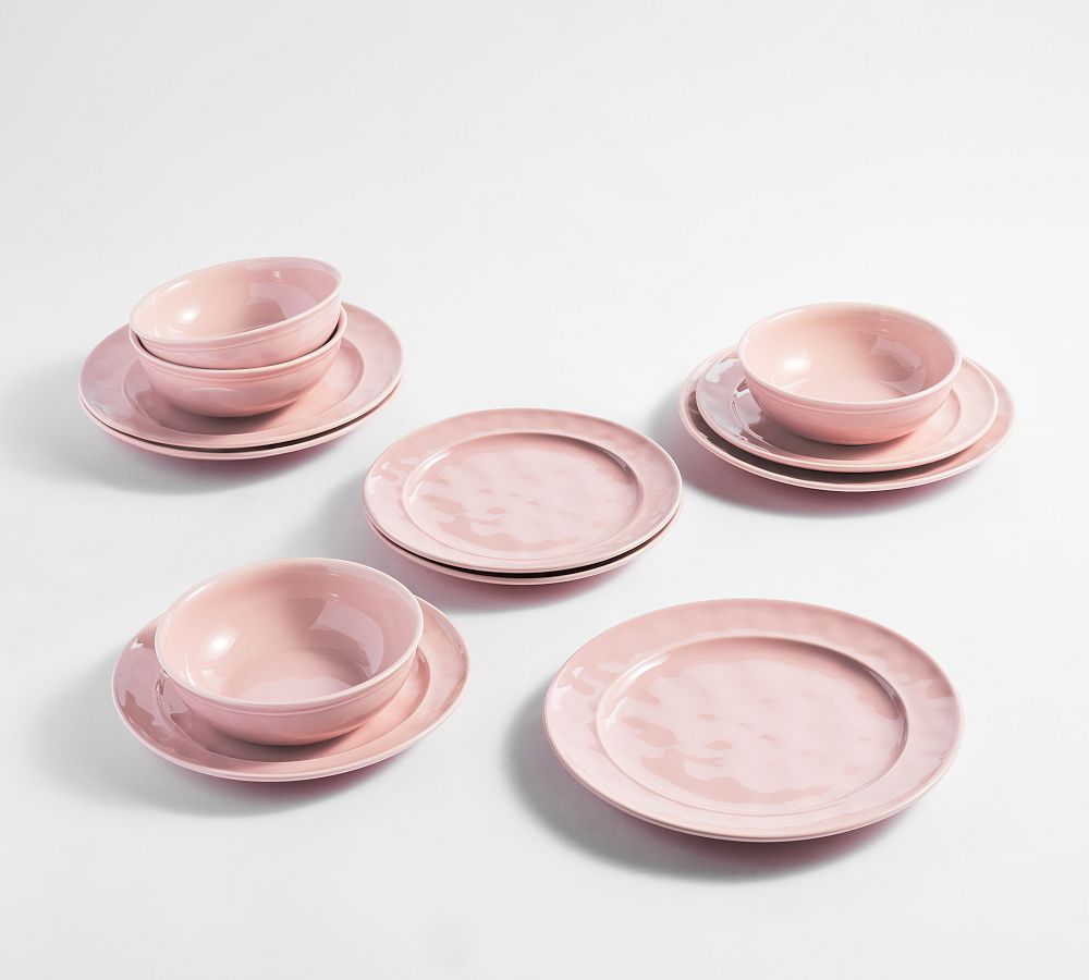 Cambria Handcrafted Stoneware Dinnerware Sets: Rose