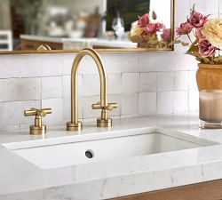Hewitt Cross Handle Widespread Bathroom Sink Faucet